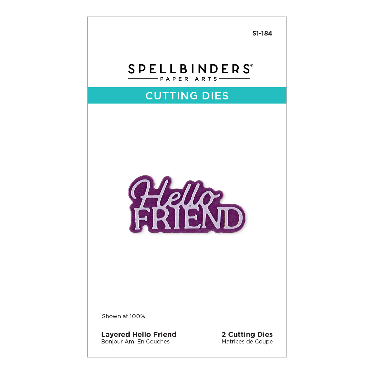Spellbinders Layered Hello Friend Etched Dies