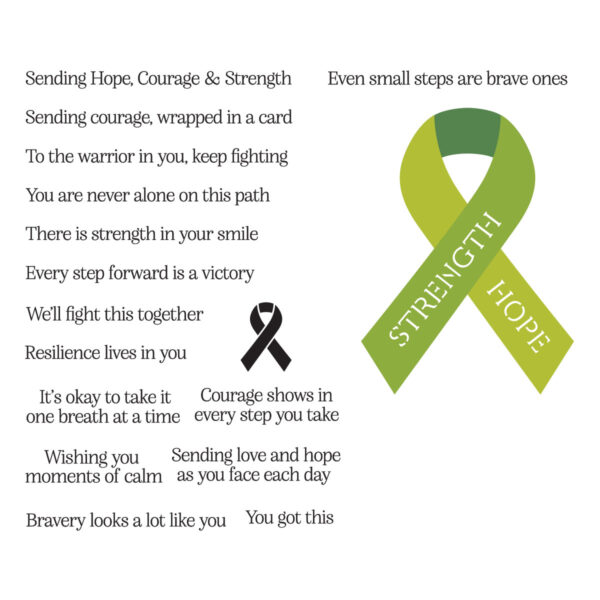 Spellbinders Awareness Ribbon and Sentiments Stamp & Die Set By Sheri Ballantyne