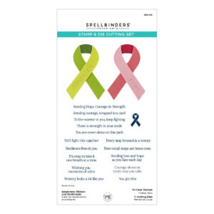 Spellbinders Awareness Ribbon and Sentiments Stamp & Die Set By Sheri Ballantyne
