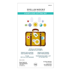 Spellbinders Retro Suitcase and Sentiments Stamp & Die Set By Sheri Ballantyne