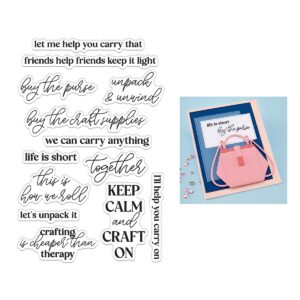 Spellbinders Hero Arts Keep Calm Sentiments Clear Stamp Set By Sheri Ballantyne