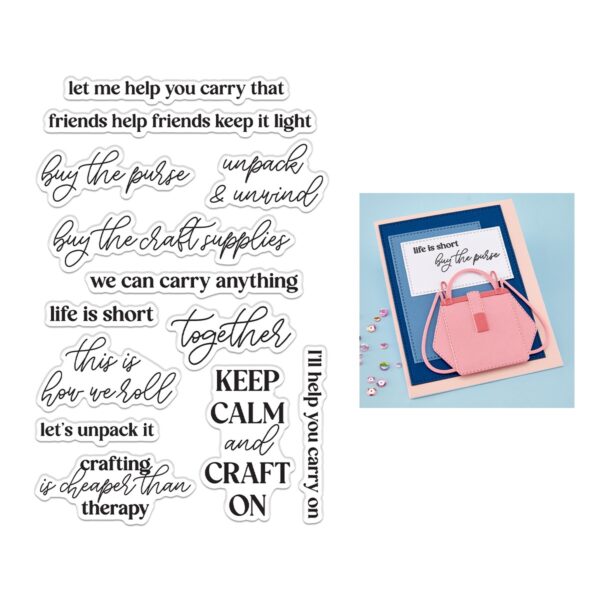 Spellbinders Hero Arts Keep Calm Sentiments Clear Stamp Set By Sheri Ballantyne