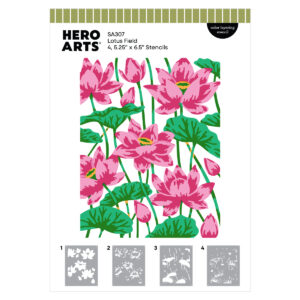 Hero Arts Lotus Field Layering Stencil Set
