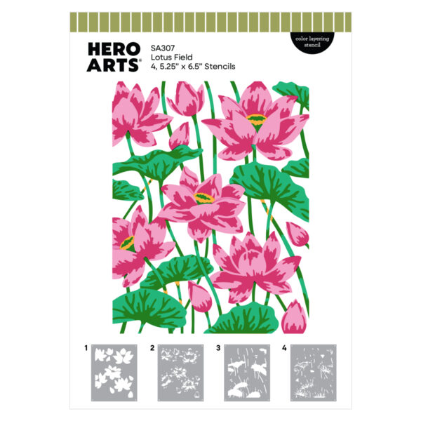 Hero Arts Lotus Field Layering Stencil Set