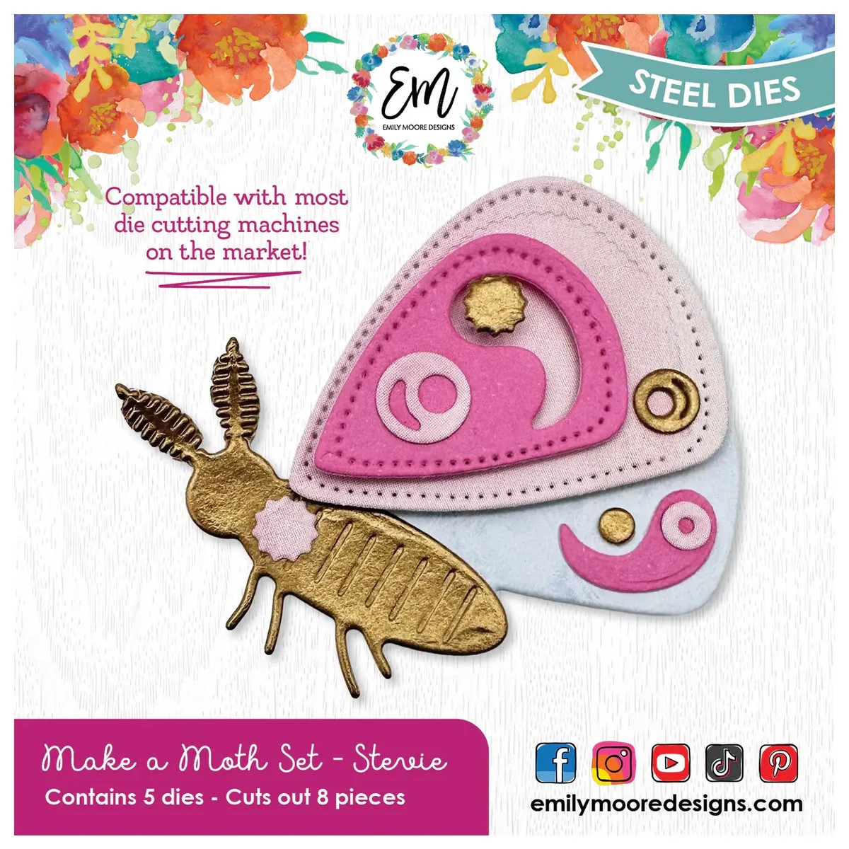Emily Moore Designs Dies Make A Moth Set - Stevie