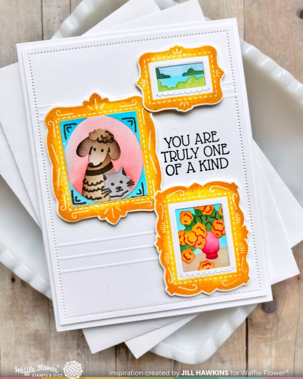 Waffle Flower Stencil Postage Collage Picture Perfect
