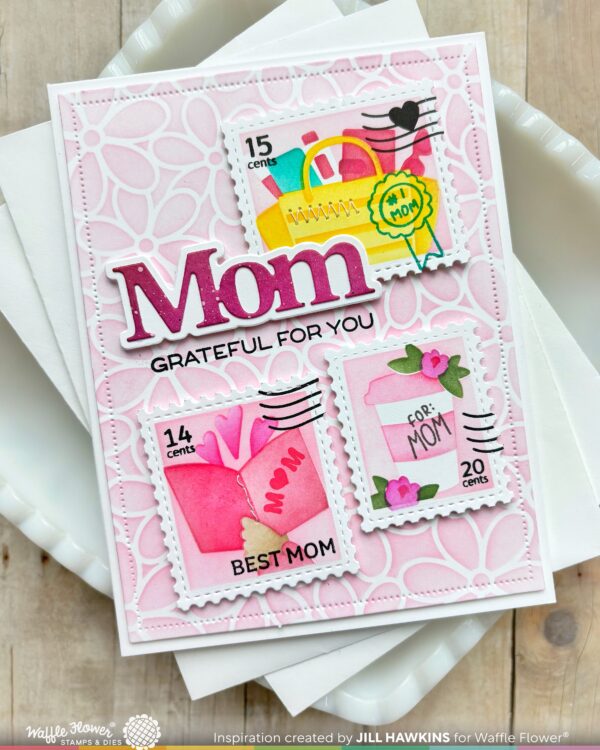 Waffle Flower Die Print Mom Word