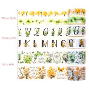 Ieebee Washi Tape Set Floral Whispers - Alphabet Garden