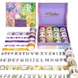 Ieebee Washi Tape Set Floral Whispers - Alphabet Garden