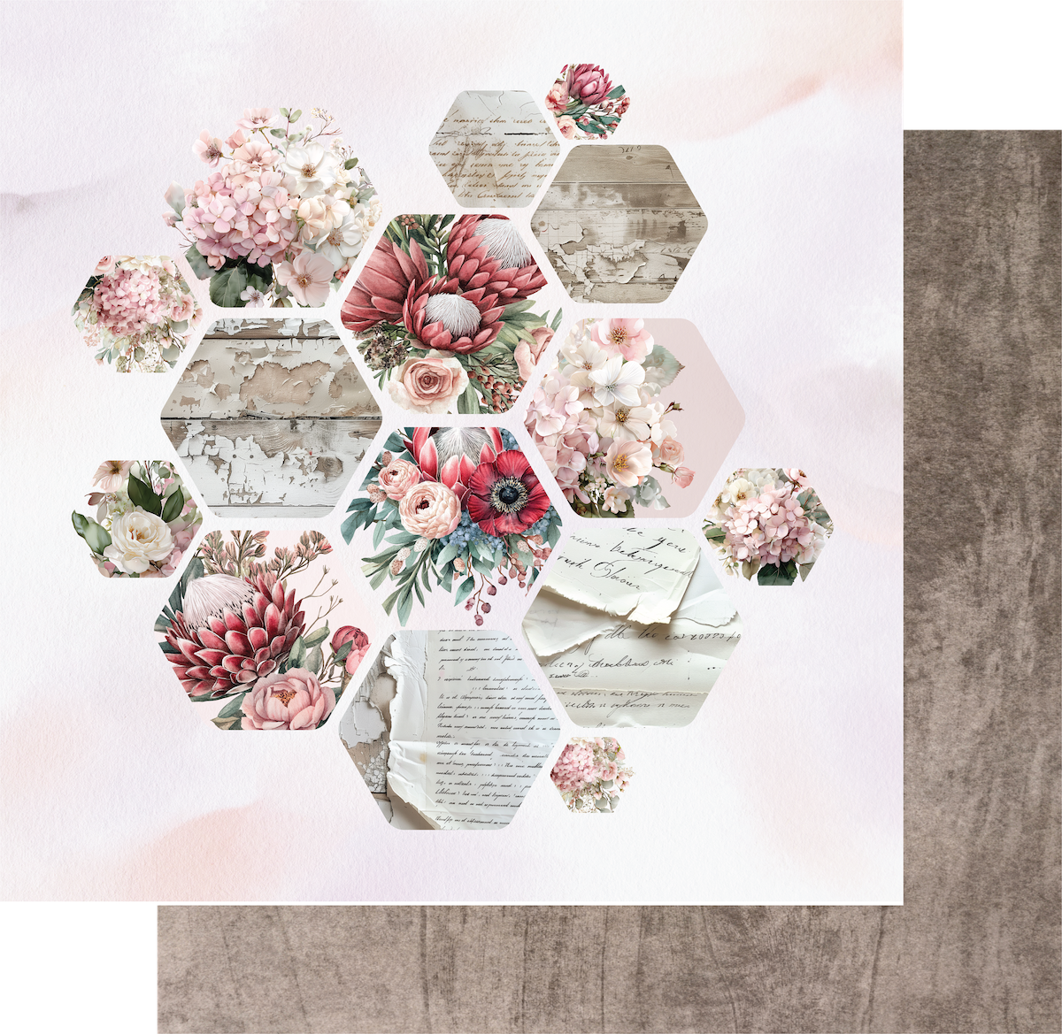 Uniquely Creative Paperbark Blooms 12X12 Cut Florals Paper