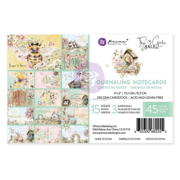 Prima Among the Wildflowers 4X6 Journal Cards