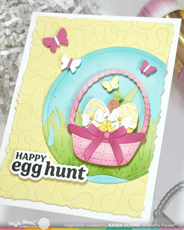 WAFFLE FLOWER STAMP EGG HUNT SENTIMENTS