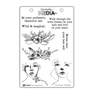 RANGER DYLUSIONS DINA WAKLEY STAMP FLOWER CROWNS