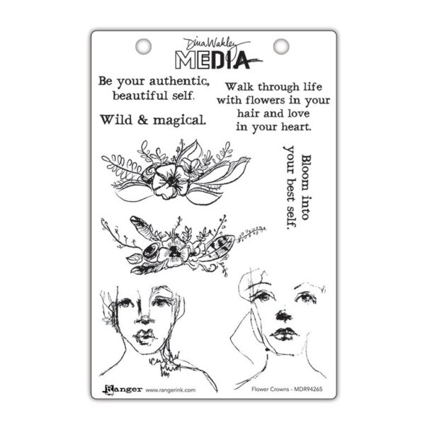 RANGER DYLUSIONS DINA WAKLEY STAMP FLOWER CROWNS