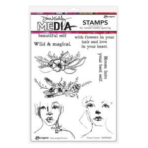RANGER DYLUSIONS DINA WAKLEY STAMP FLOWER CROWNS