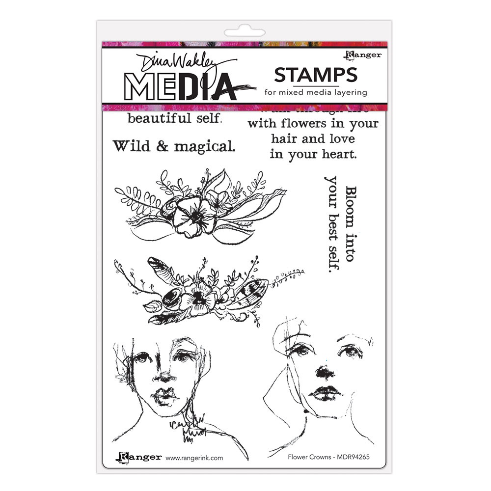 RANGER DYLUSIONS DINA WAKLEY STAMP FLOWER CROWNS