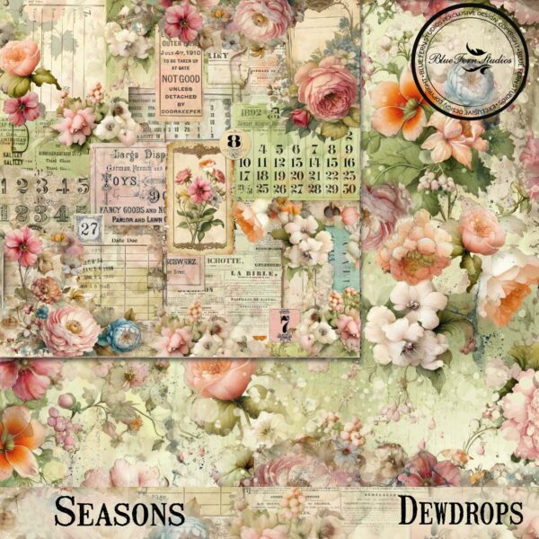Blue Fern Seasons 12X12 Dew Drops - Spring