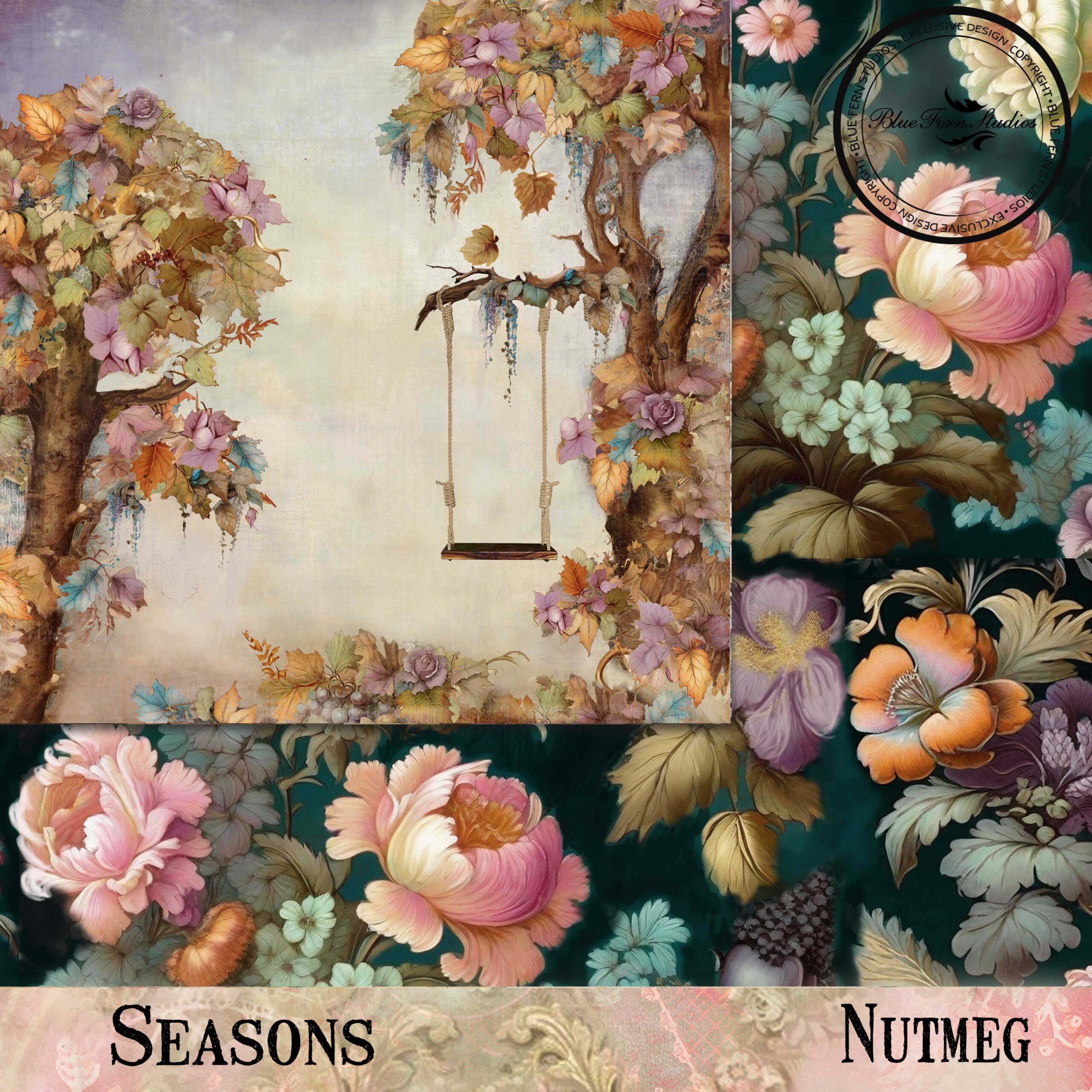Blue Fern Seasons 12X12 Nutmeg - Fall