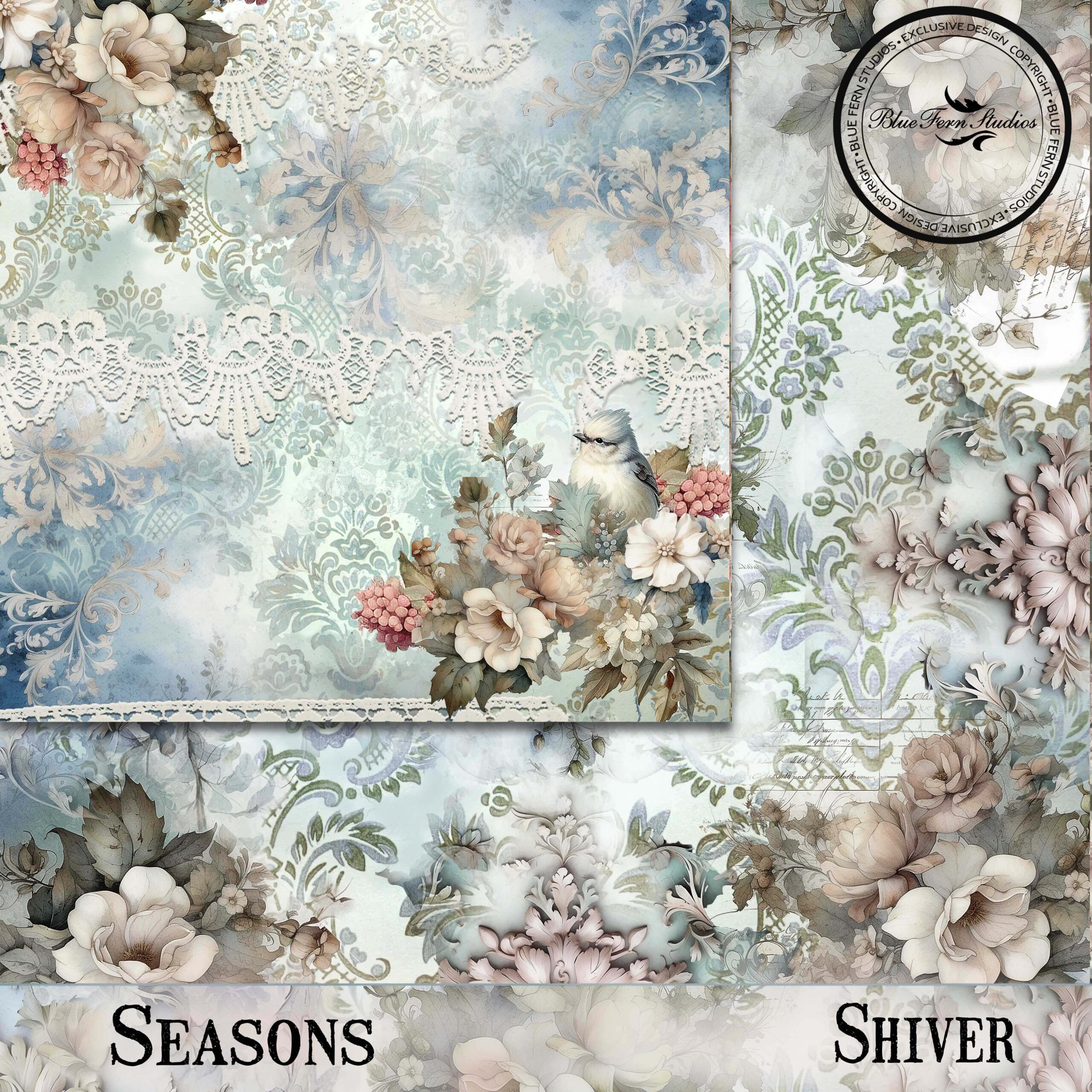 Blue Fern Seasons 12X12 Shiver - Winter
