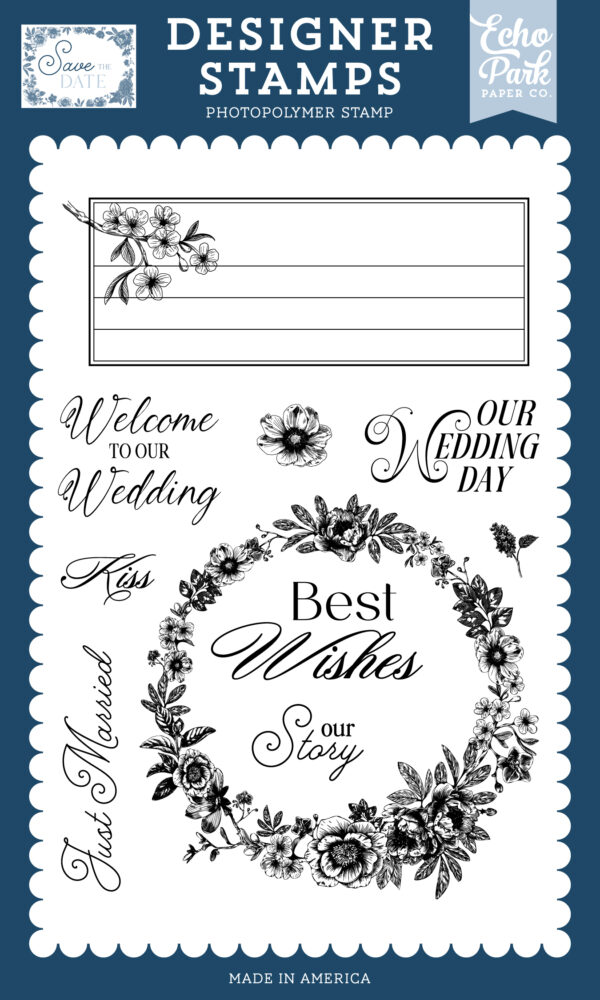 Ep Save the Date Stamp Best Wishes Wedding