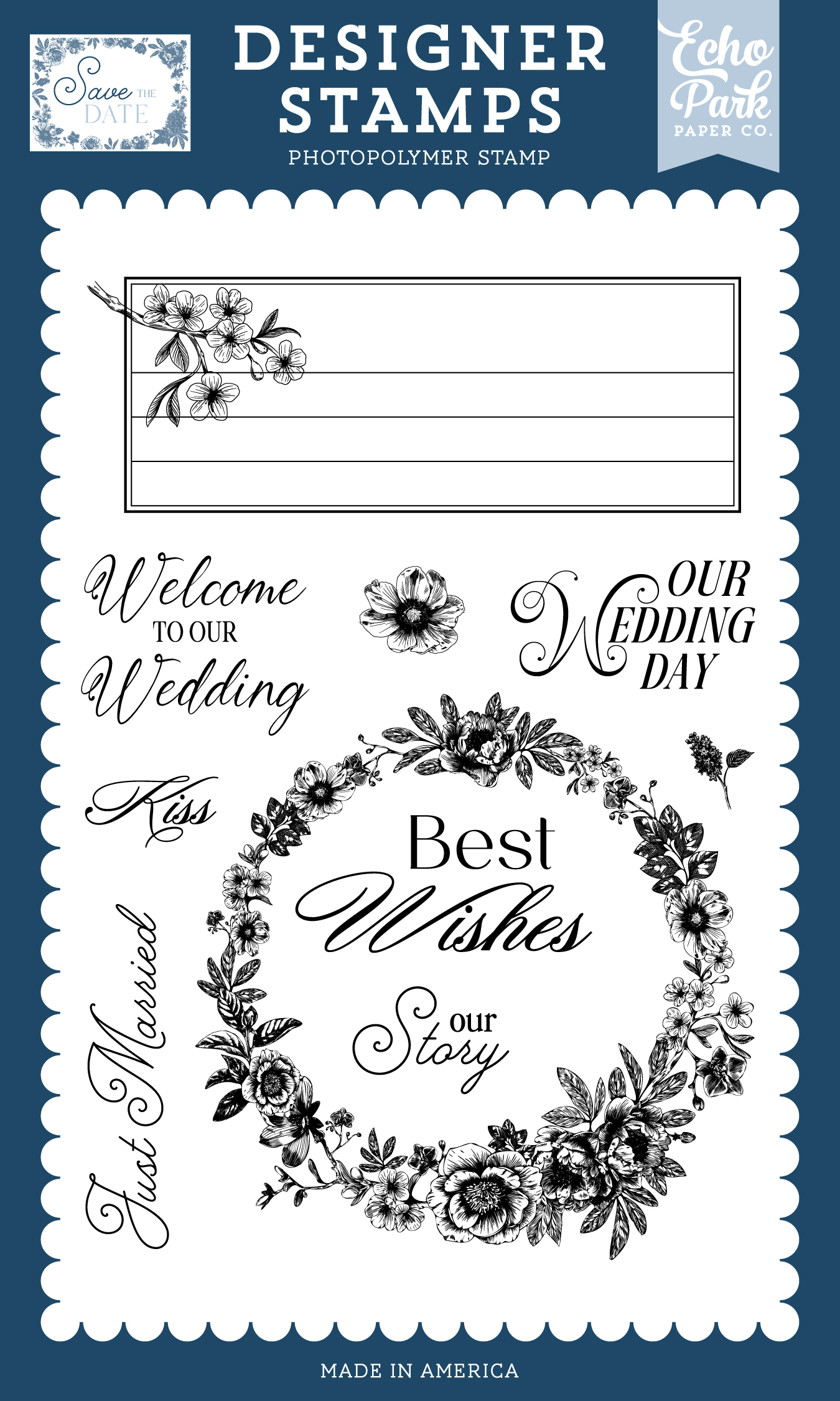 Ep Save the Date Stamp Best Wishes Wedding