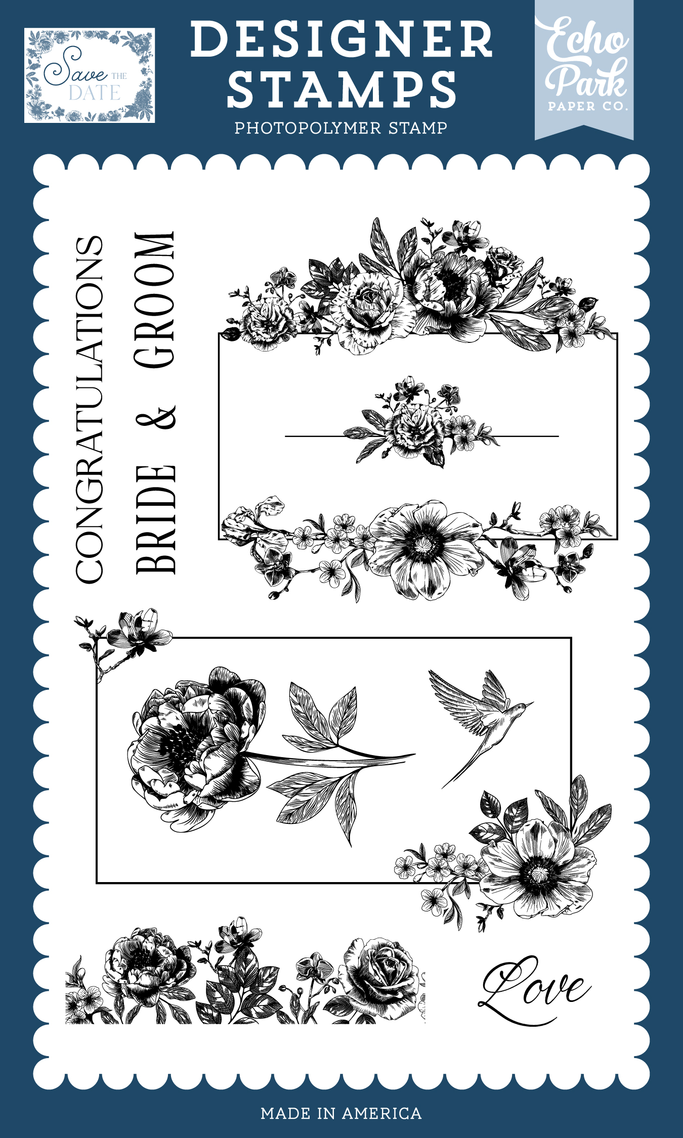 Ep Save the Date Stamp Love Bird