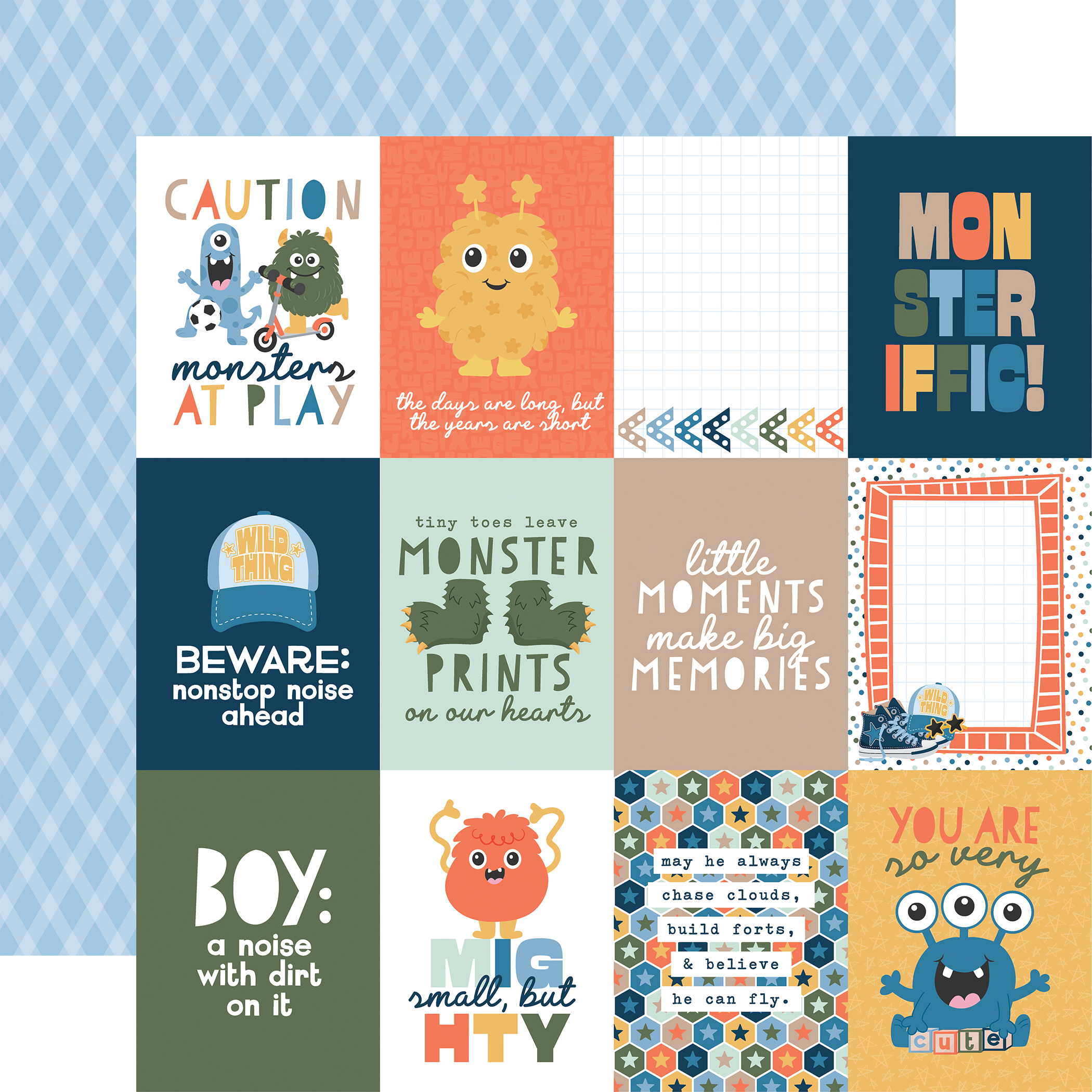Ep My Favorite Monster 12X12 3X4 Journaling Cards