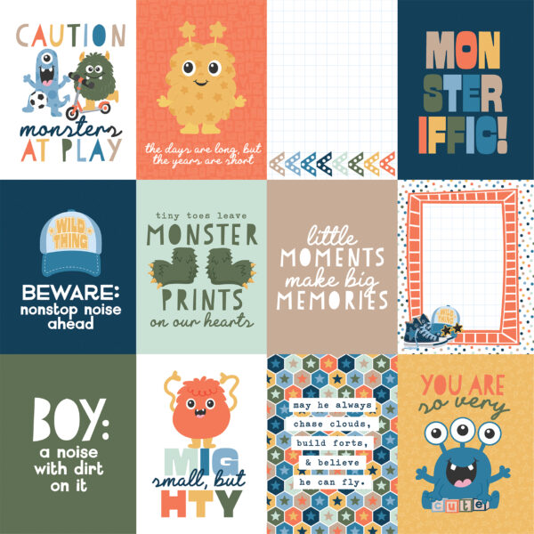 Ep My Favorite Monster 12X12 3X4 Journaling Cards