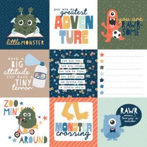 Ep My Favorite Monster 12X12 4X4 Journaling Cards