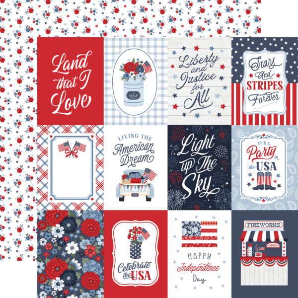 Ep All American 12X12 3X4 Journaling Cards