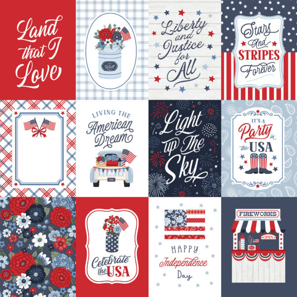Ep All American 12X12 3X4 Journaling Cards