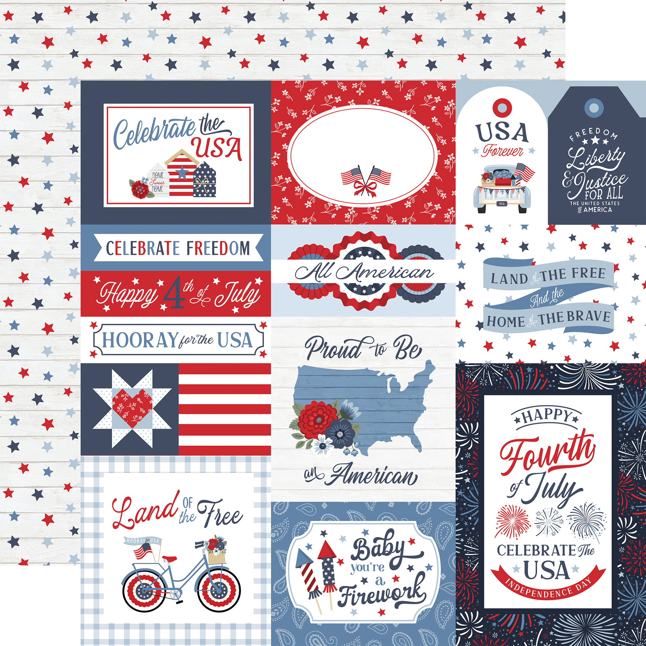 Ep All American 12X12 Multi Journaling Cards