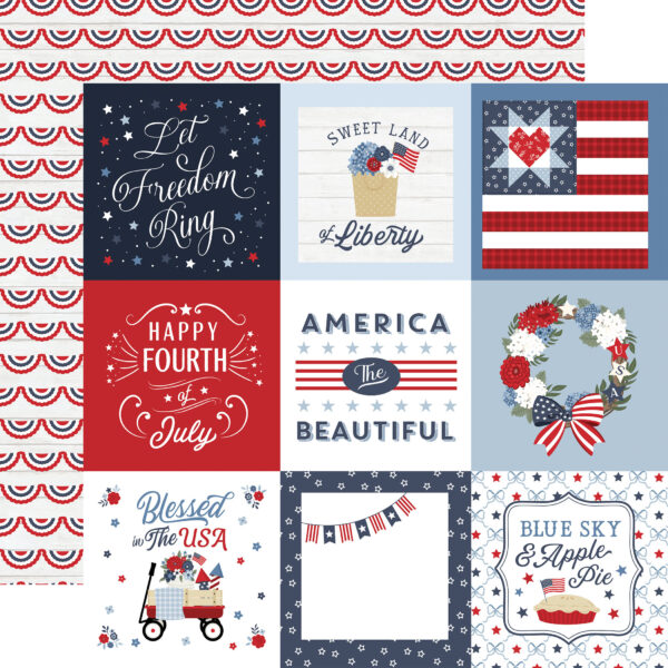 Ep All American 12X12 4X4 Journaling Cards