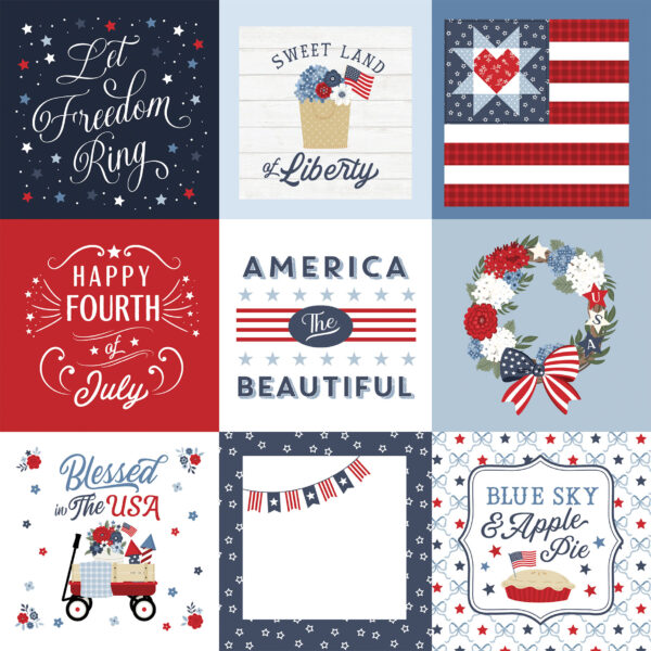 Ep All American 12X12 4X4 Journaling Cards