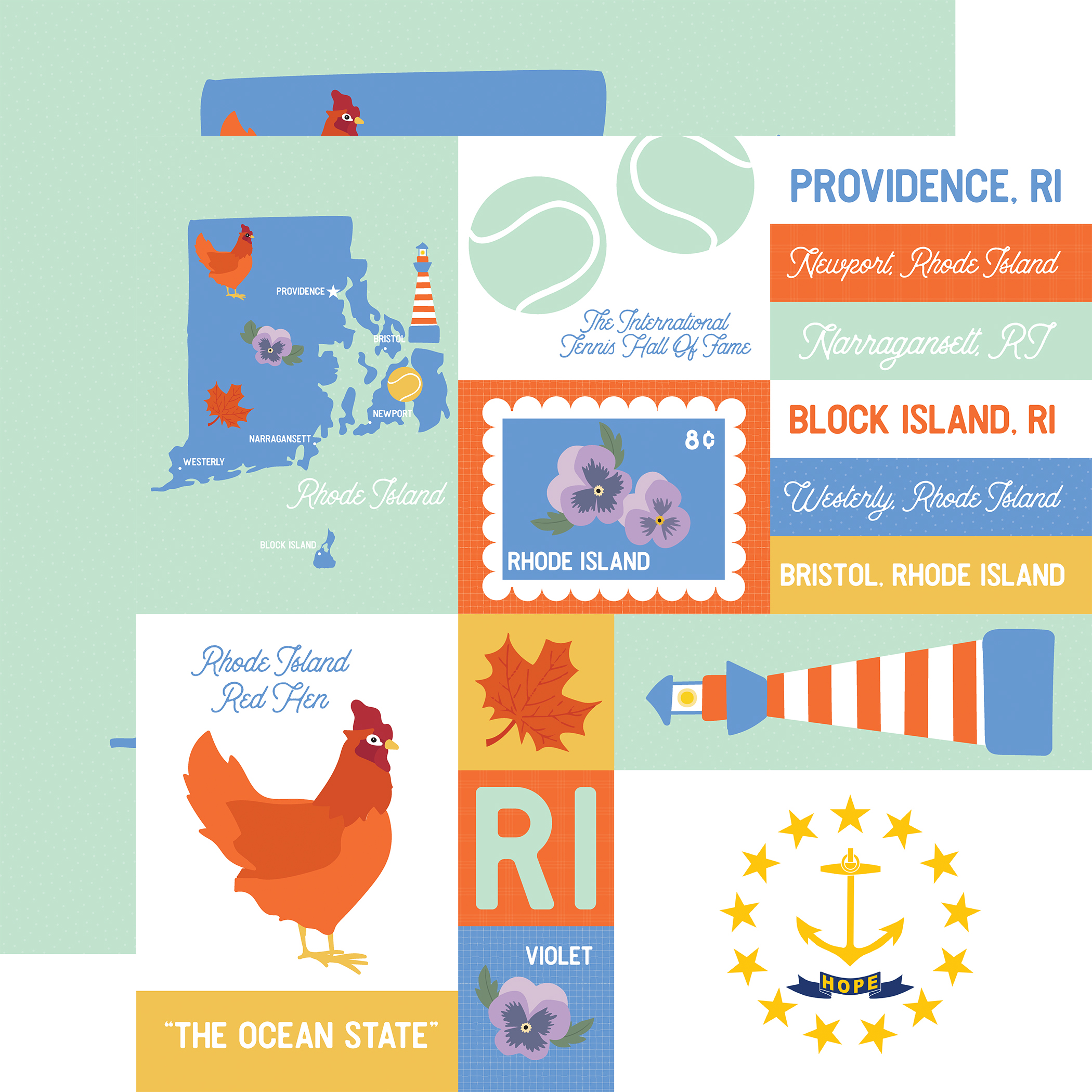 Ep Our United States 12X12 Rhode Island