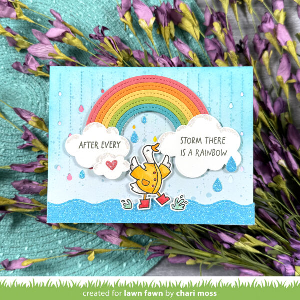 Lawn Fawn Stamp Rainbow Sentiments