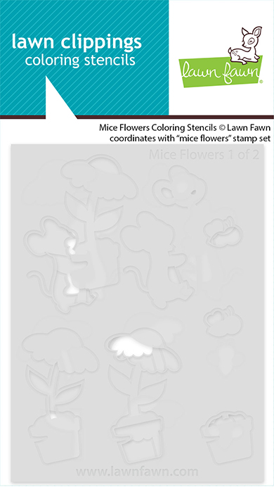 Lawn Fawn Stencil Mice Flowers