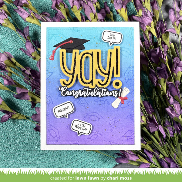 Lawn Fawn Die All the Grad Caps