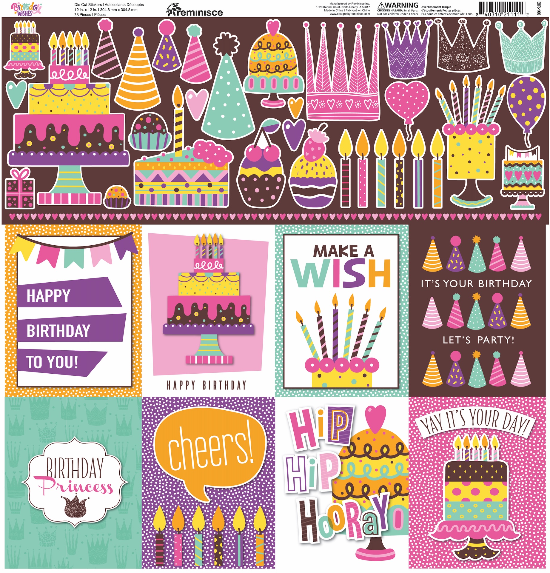 Rem Birthday Wishes 12X12 Sticker