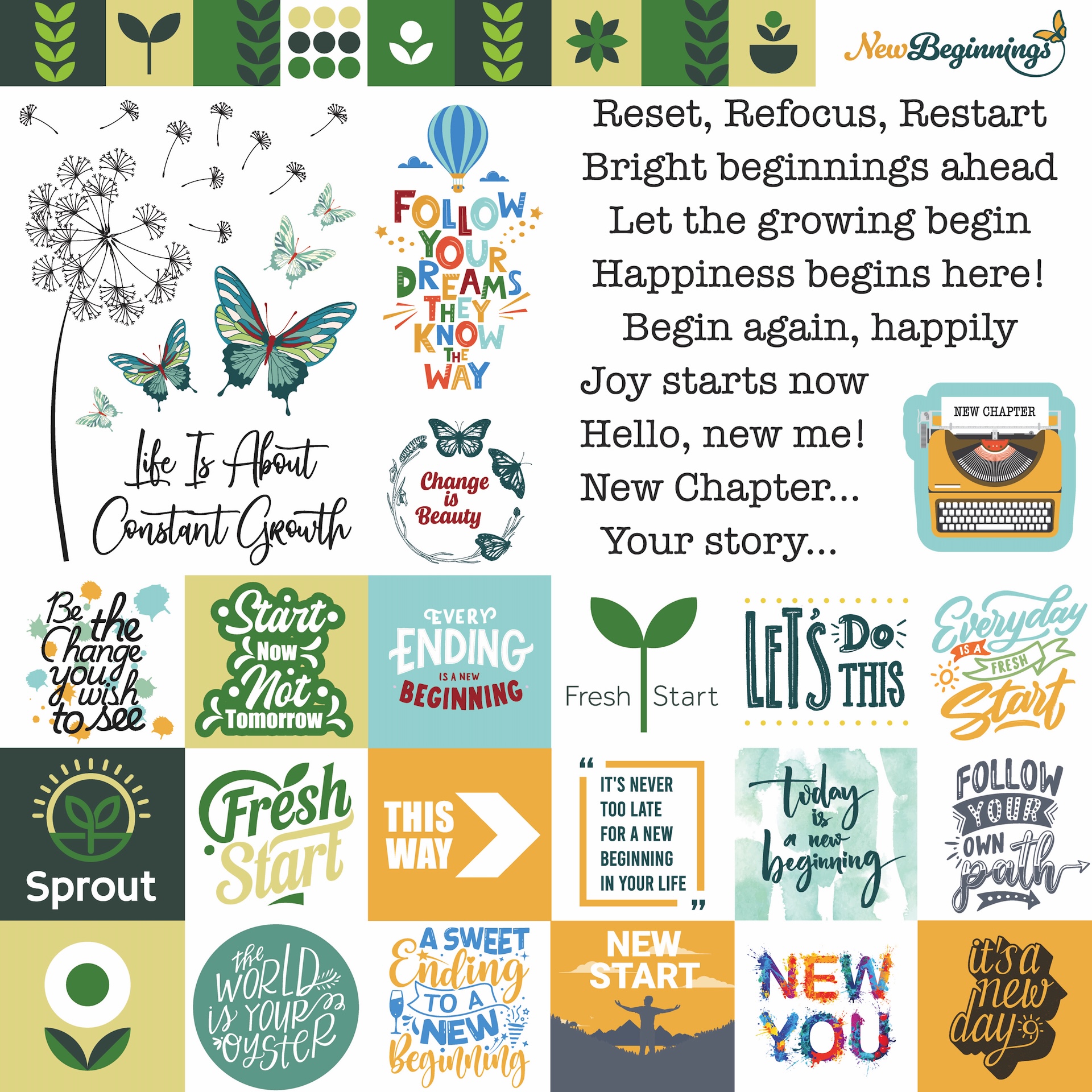 Rem New Beginnings 12X12 Sticker