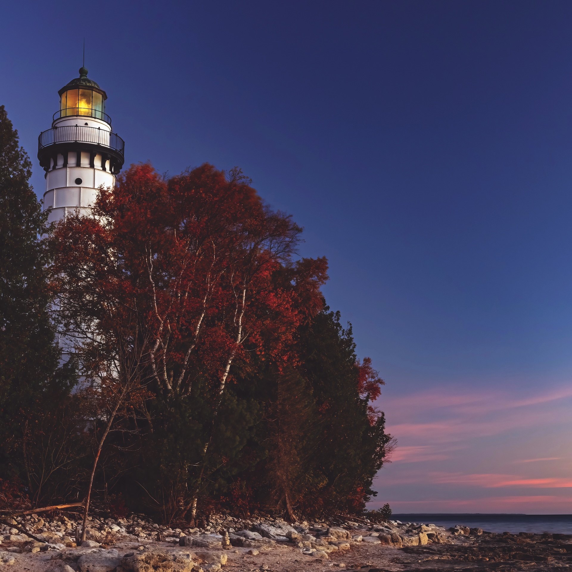 Rem Northern Lake Adventures 12X12 Cana Island Lighthouse