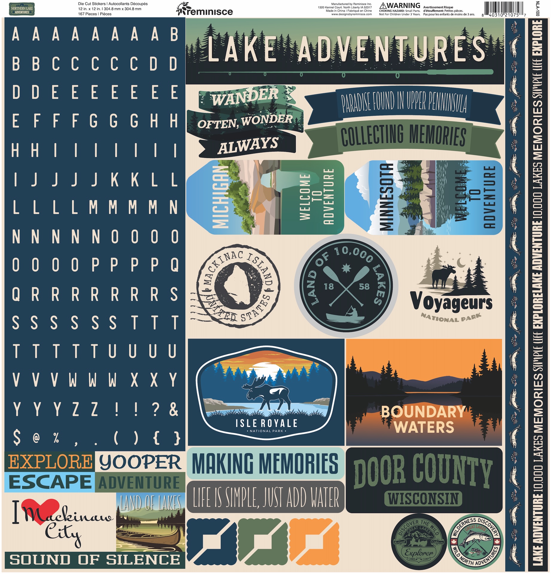 Rem Northern Lake Adventuresentures 12X12 Sticker