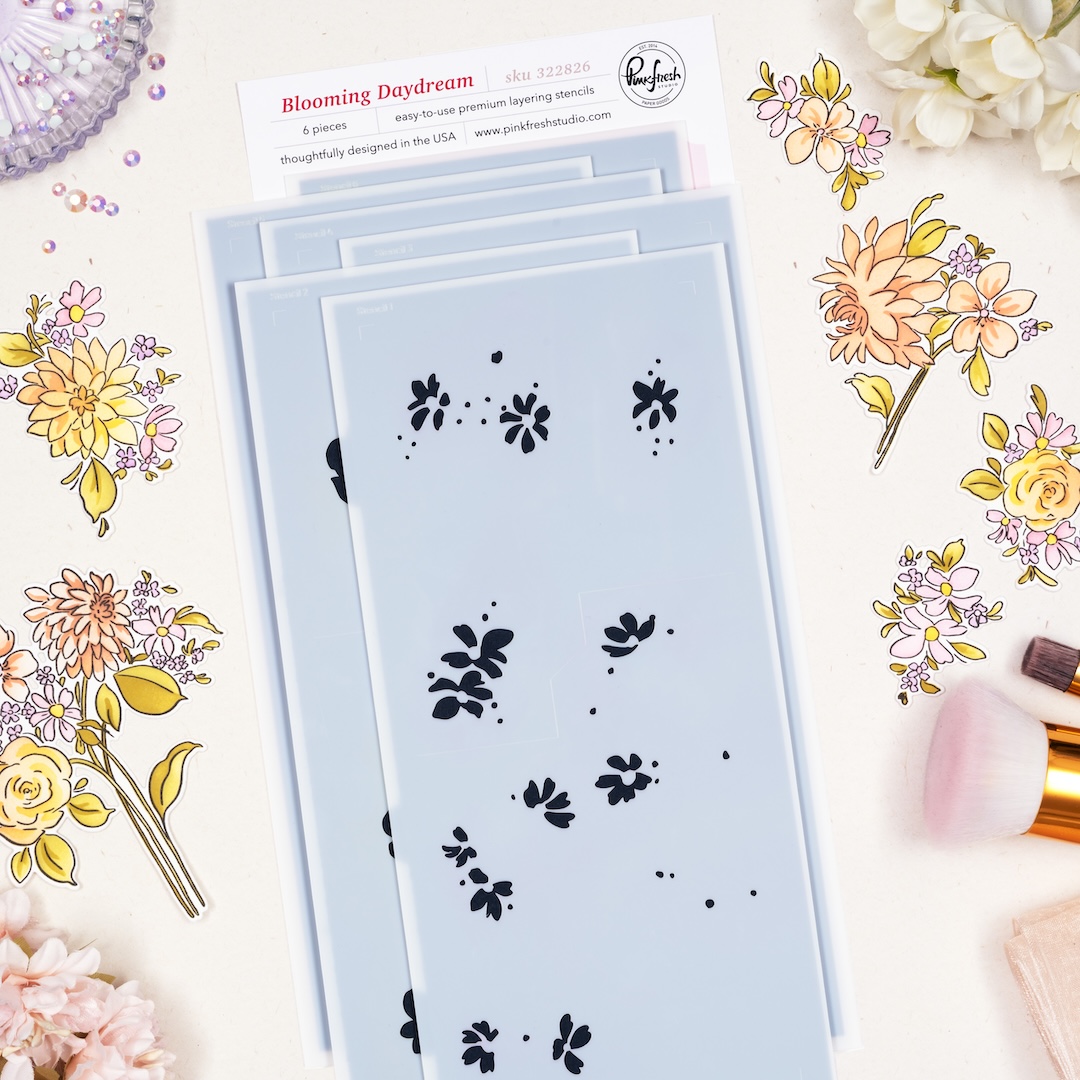 Pinkfresh Stencil Blooming Daydream