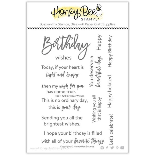 HONEY BEE BIRTHDAY WISHES STAMP