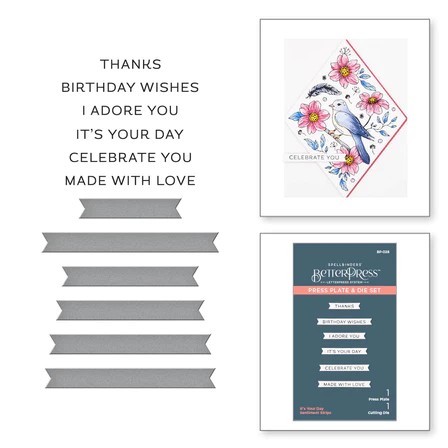Spellbinders BP It's Your Day Senitment Strips