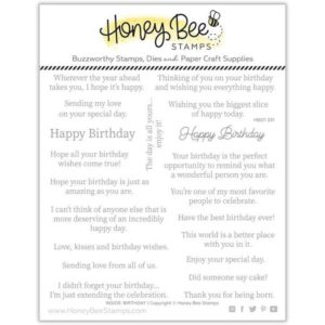 HONEY BEE STAMP INSIDE BIRTHDAY SENTIMENTS