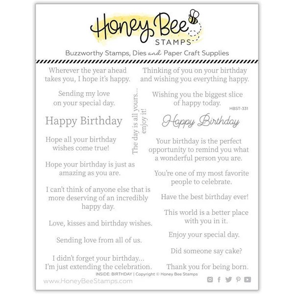 HONEY BEE STAMP INSIDE BIRTHDAY SENTIMENTS
