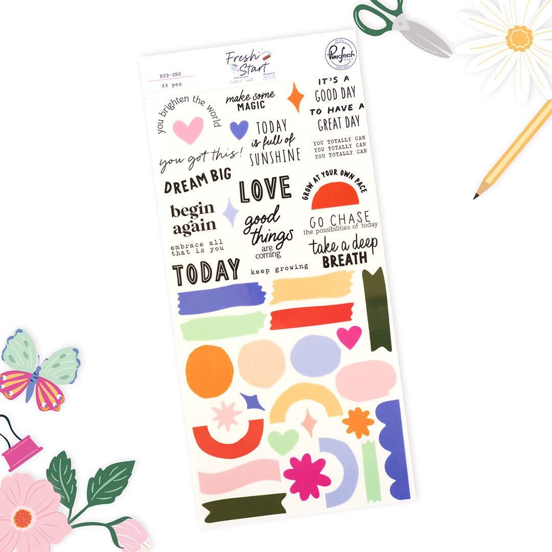 Pinkfresh Fresh Start Rub-ons