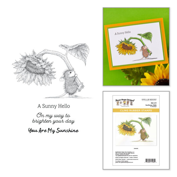 Spellbinders House Mouse Stamp Sunflower Walk