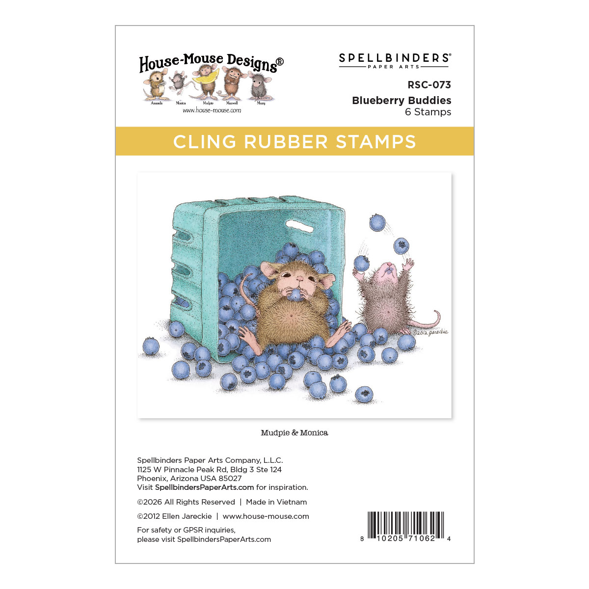 Spellbinders House Mouse Stamp Blueberry Buddies